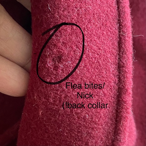 Vintage EDDIE BAUER Wine Burgundy Red Wool/Cashmere Blend Trench Peacoat Size S - Picture 14 of 16